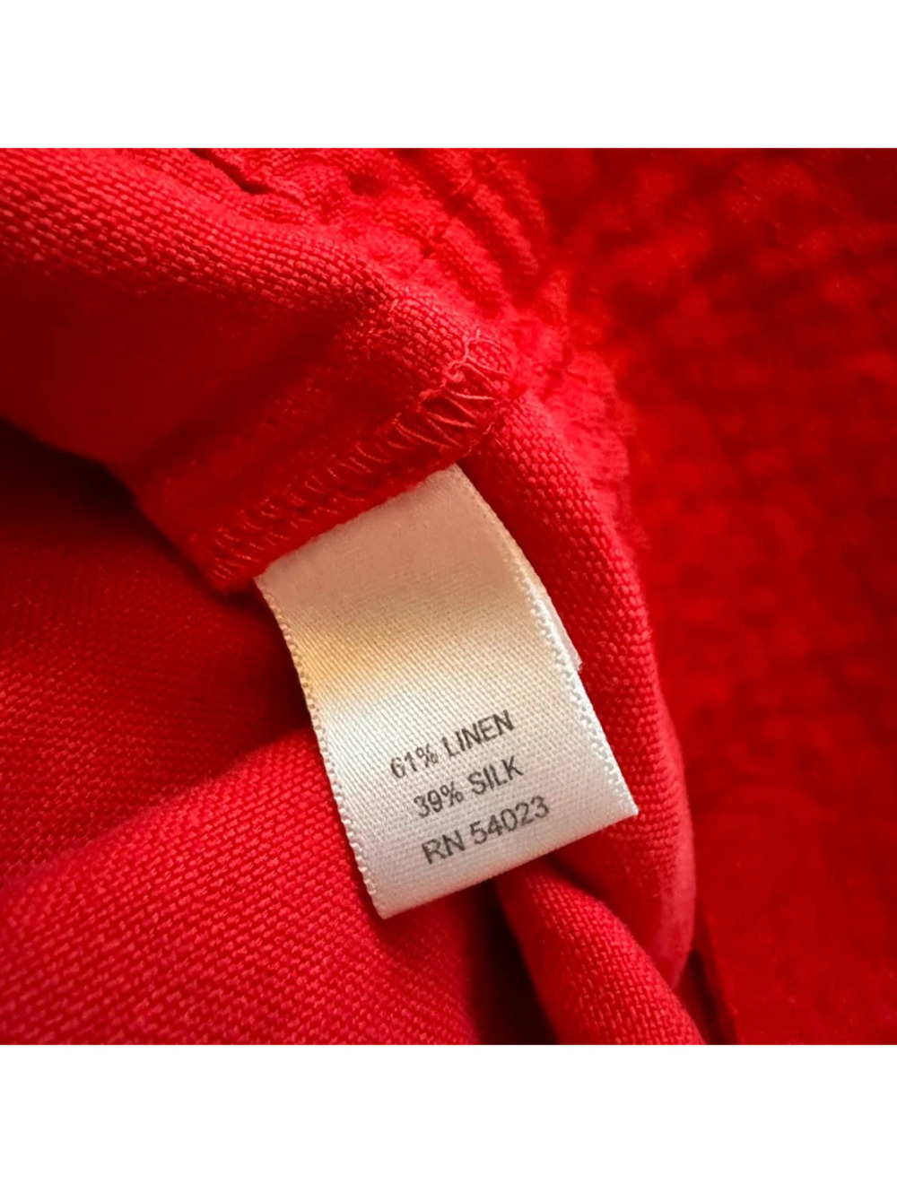 Banana Republic Red Linen Silk Belted Safari Tunic Shirt Dress Petite 8P - Picture 4 of 4
